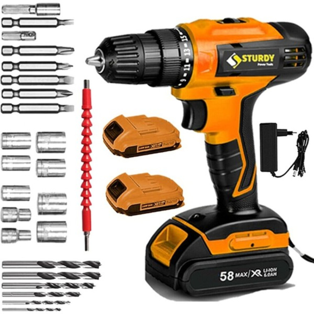 Sturdy Japon Technology 52V8AH Z-T-P Seri Darbeli Metal Şanzuman Şarjlı Çift Akülü Matkap 27PRÇ Uç Setli Elektrikli El Aletleri Fiyatı