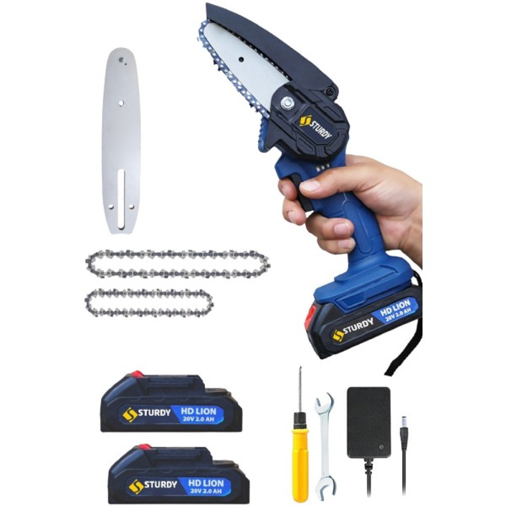 Sturdy Power Tools Swiss Tech Pro 20 Volt 2 Amper 15Cm Pala ve Zincir Çift Akülü Dal Kesme Testeresi Oto Boyaları Fiyatı