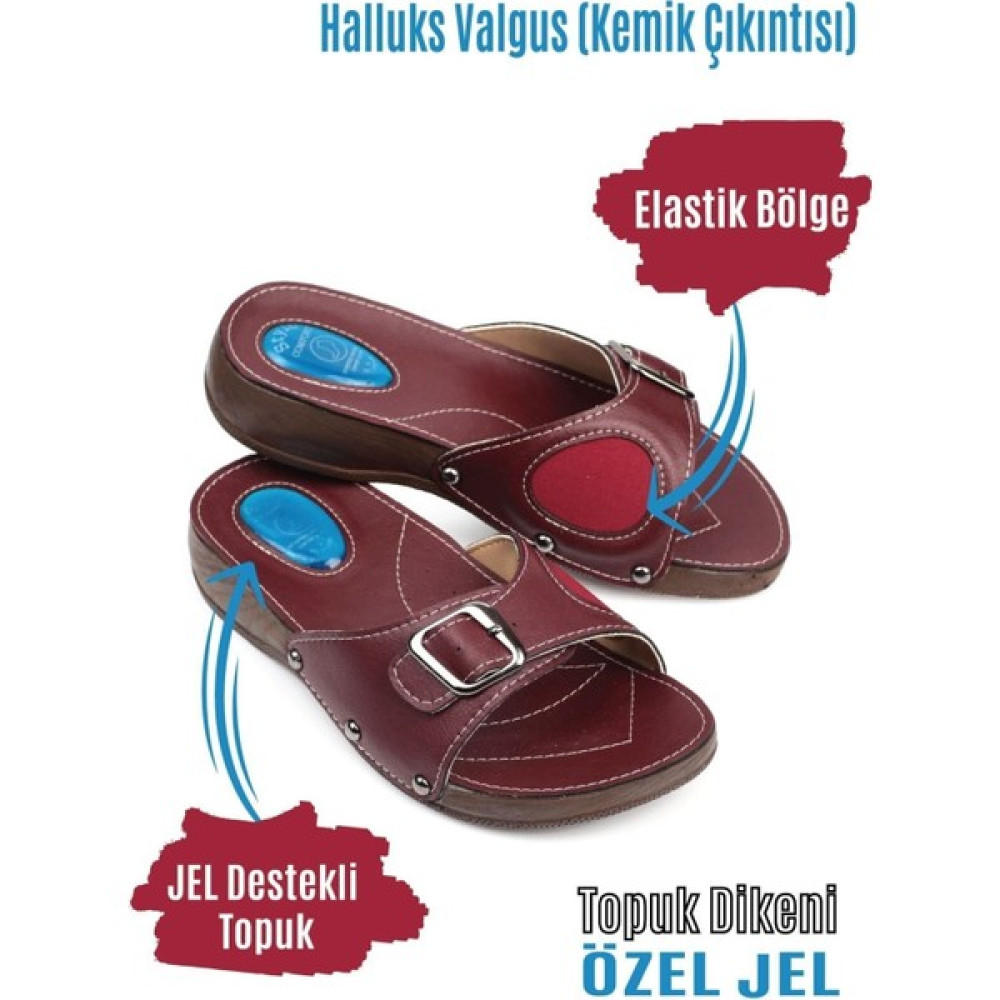 Style Comfort Tabanlı Topuk Dikeni ve Halluks (Kemik Çıkıntısı) Terliği Bordo10 Kadın Terlikleri ve Sandaletleri Fiyatı