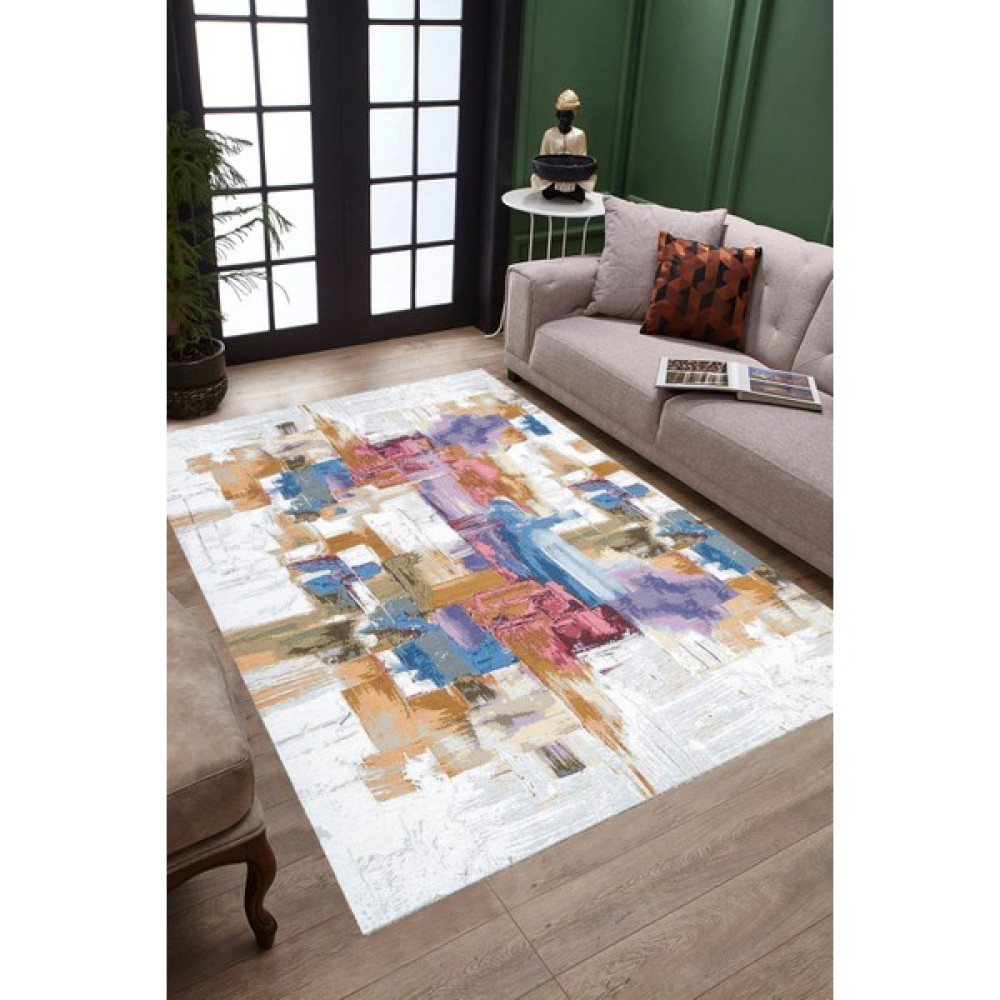 Style Home Dijital Baskılı Kaymaz Taban Yıkanabilir Salon Halısı Mutfak Halısı Koridor Halısı - Renkli - 60 x 90 cm Salon Halısı Fiyatı