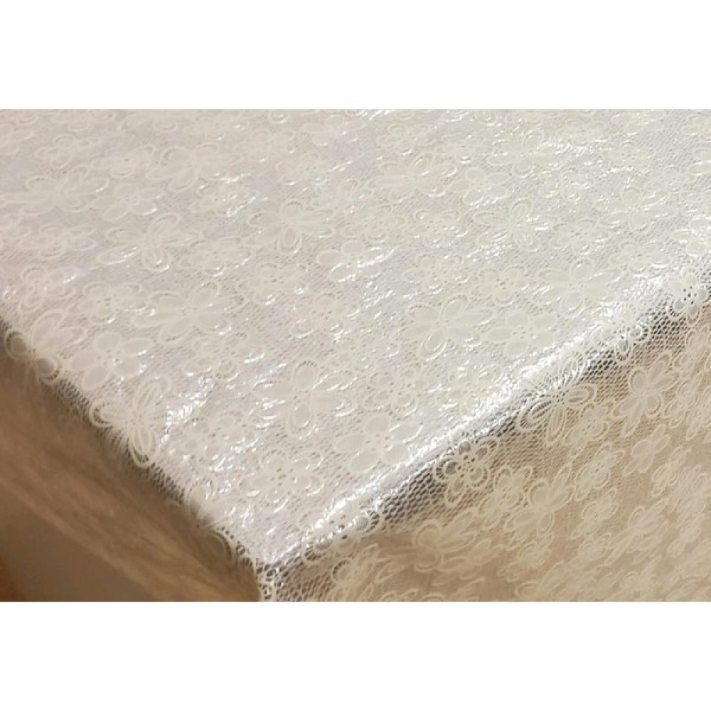 Style Meiwa Japon Pvc Dantel Görünümlü Leke Tutmaz -Kaymaz-Silinebilir Masa Örtüsü -Eni: 140 cm. x 120 cm. - Açık Krem - 120 x 140 cm Masa Örtüsü Fiyatı
