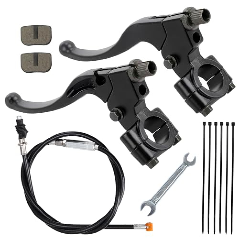Stylemafia 7/8" Handlebar Left& Right Clutch Lever and 39" Clutch Cable with Adjuster Compatible with 50cc 70cc 90cc 110 cc 125cc 150cc Tao Tao SSR Apollo Coolster Baja Dirt Pit Bikes（Black）
