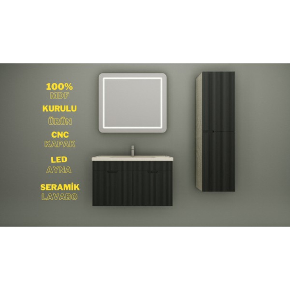 Stylish Design Banyo Dolabı - 3 - Antrasit Banyo Dolabı / Mobilyası Fiyatı