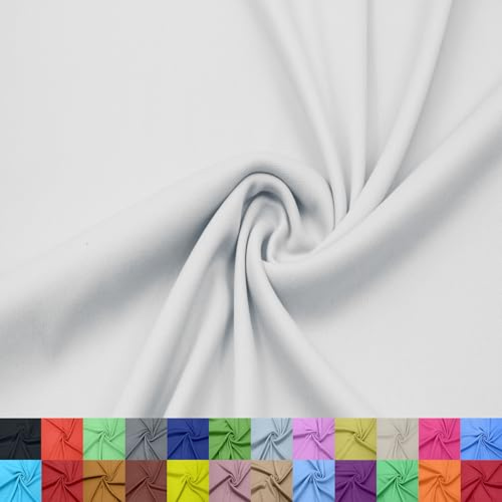 Stylish Fabric 60" Wide 100% Polyester Interlock Lining – Lightweight Knit Fabric by The Yard-for Apparel, Clothing, School Projects, Party Decorations, Drapery, and DIY, White 1 Yard