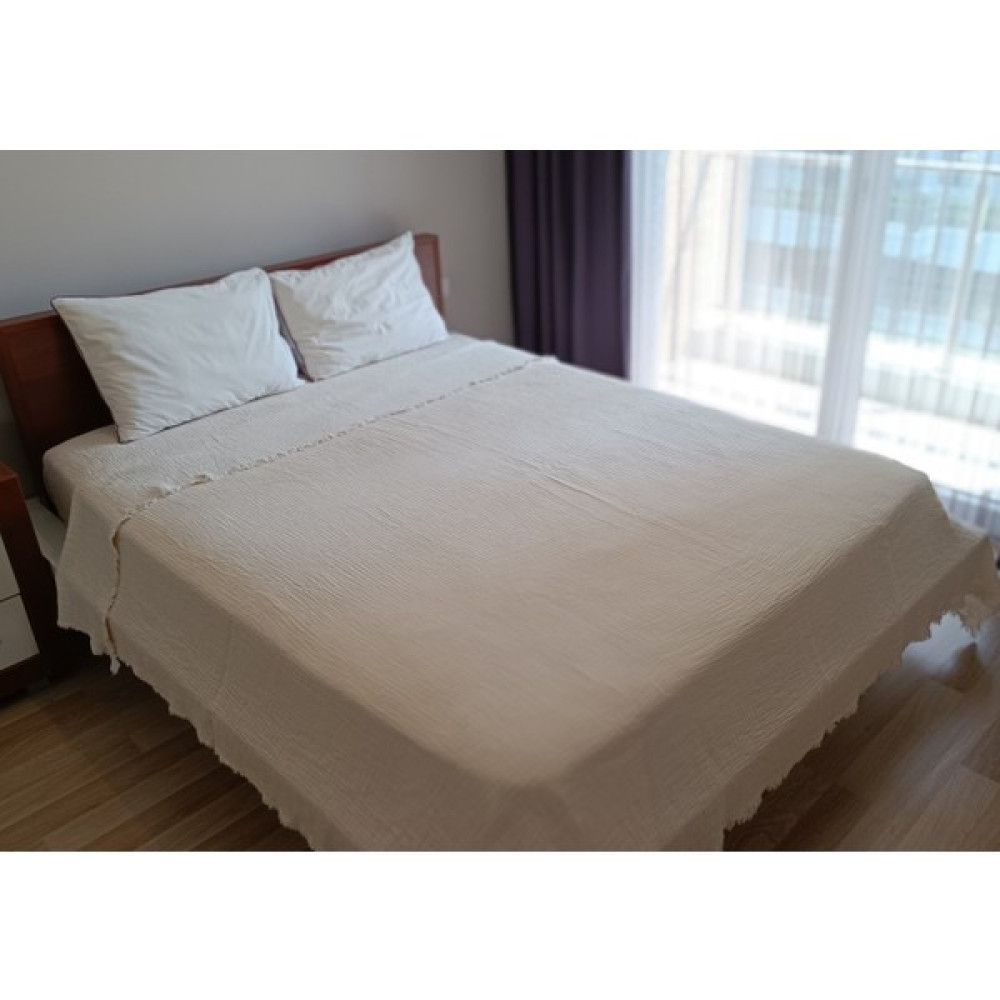 Stylishome Yumuşak Müslin Örtü, Throw, Yatak Örtüsü, Koltuk Şalı, Tv Örtüsü, Seyahat Örtüsü - Ekru - 160 x 200 cm Yatak Örtüsü Fiyatı