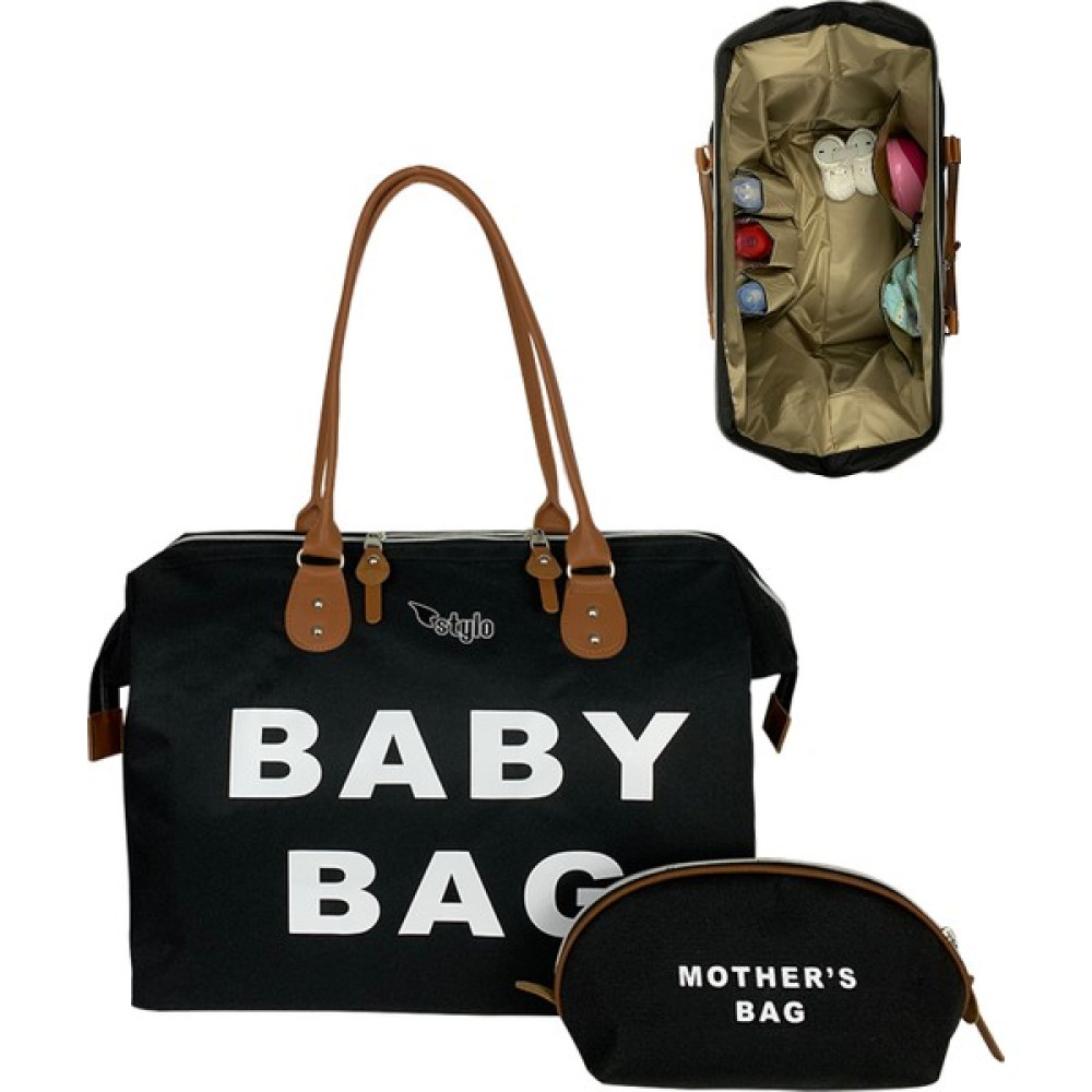 Stylo Baby Bag Anne Bebek Bakım ve Kadın Çantası - Siyah Bebek Bakım Çantası Fiyatı