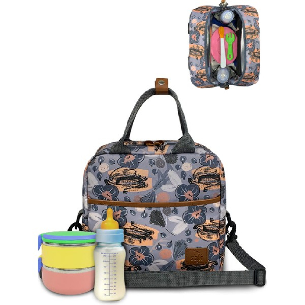 Stylo Food Bag Yemek Mama Taşıma ve Çok Amaçlı Termos Çanta Çiçekli - Renkli Bebek Bakım Çantası Fiyatı