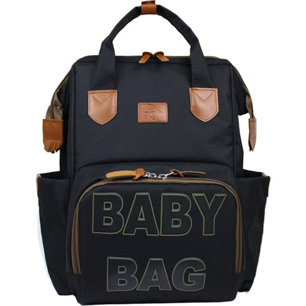 Stylo Monaco Baby Bag Anne Bebek Bakım Sırt Çantası-Siyah Baskı - Siyah Bebek Bakım Çantası Fiyatı