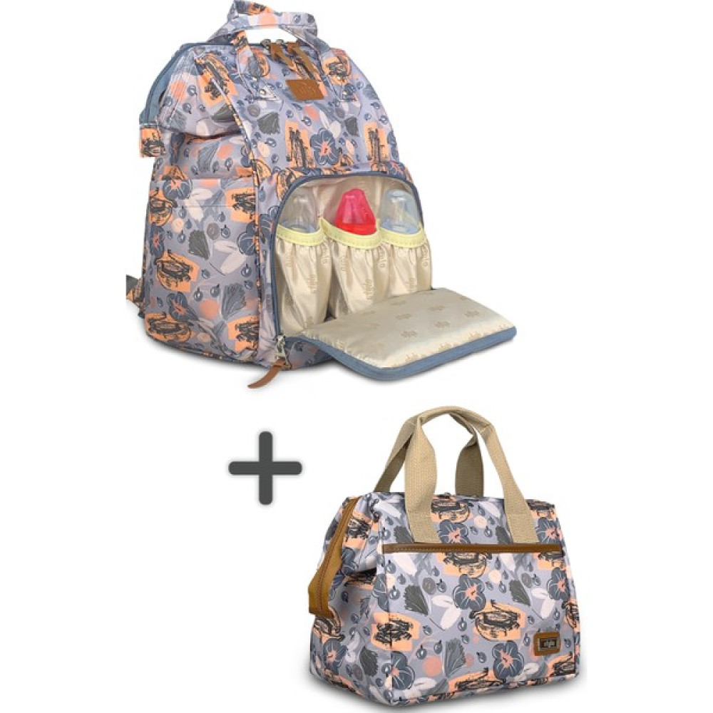 Stylo Paris Anne Bebek Bakım Çantası ve Isı Yalıtımlı Beach Bag Termos Çanta-2'li Takım - Bej Bebek Bakım Çantası Fiyatı