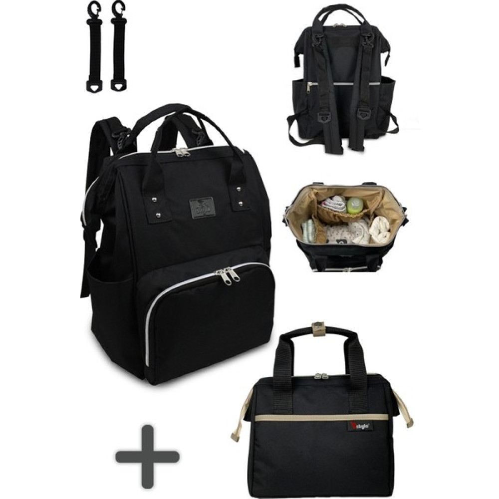 Stylo Paris Anne Bebek Bakım Çantası ve Isı Yalıtımlı Beach Bag Termos Çanta-2'li Takım - Siyah Bebek Bakım Çantası Fiyatı