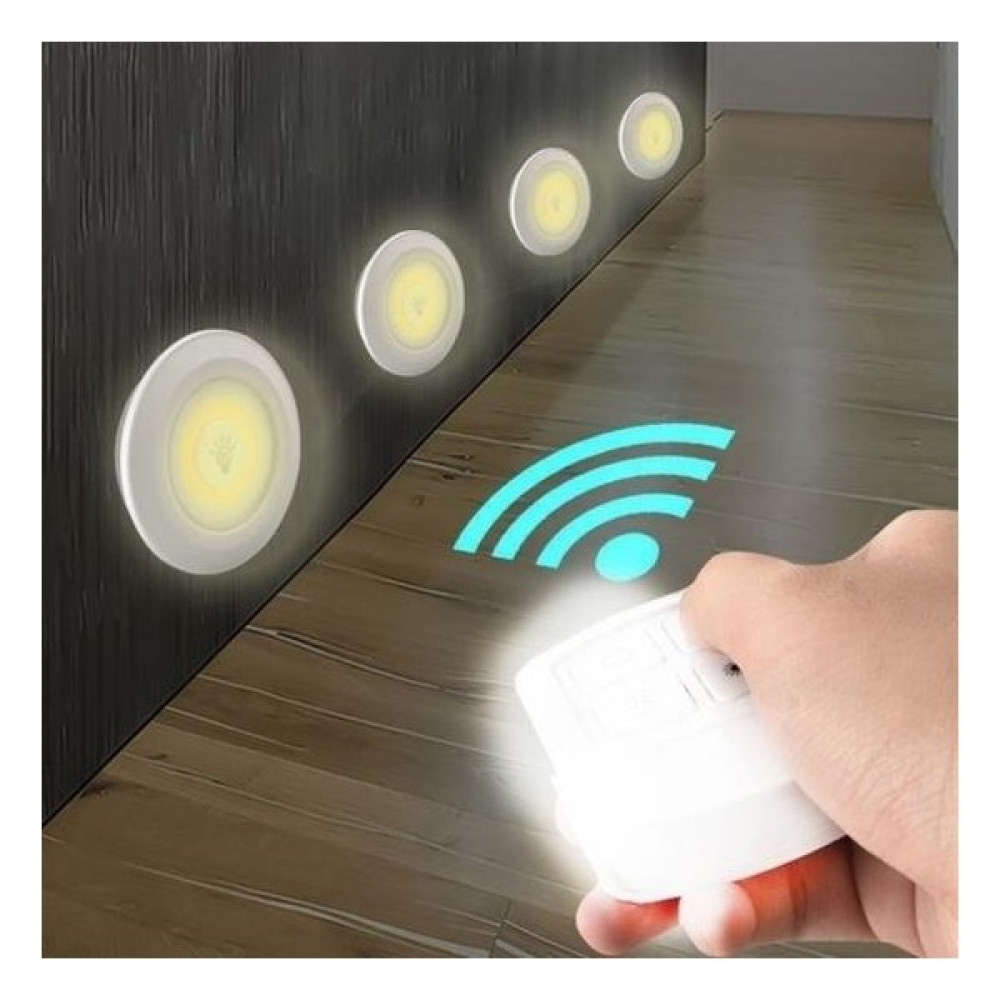 Su 3lü Uzaktan Kumandalı Pilli Yapışkanlı Kablosuz LED Spot Lambalar Led Aydınlatmalar Fiyatı