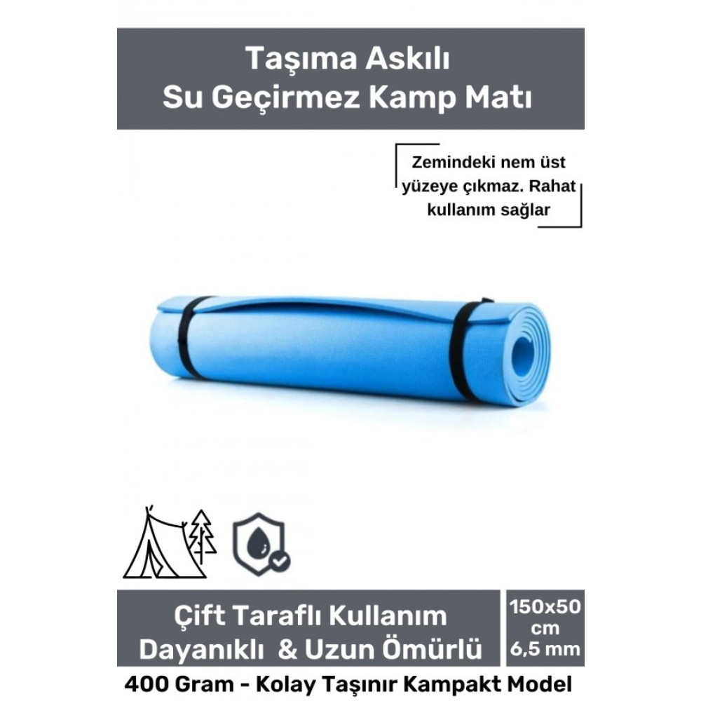 Su Geçirmez Konfor Modeli Taşıma Askılı Çift Taraflı Kamp Zemin Çadır Uyku Matı Mavi Yer Minderi Mat Fiyatı