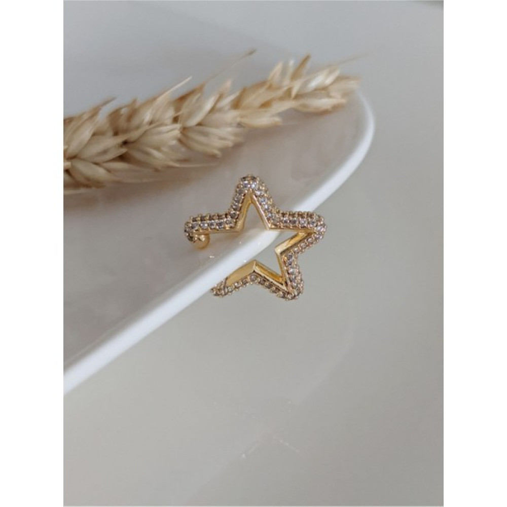 Su Perisi Takı Bijuteri Gold Zirkon Taşlı Yıldız Earcuff Kıkırdak Küpe Bijuteri Küpe Fiyatı
