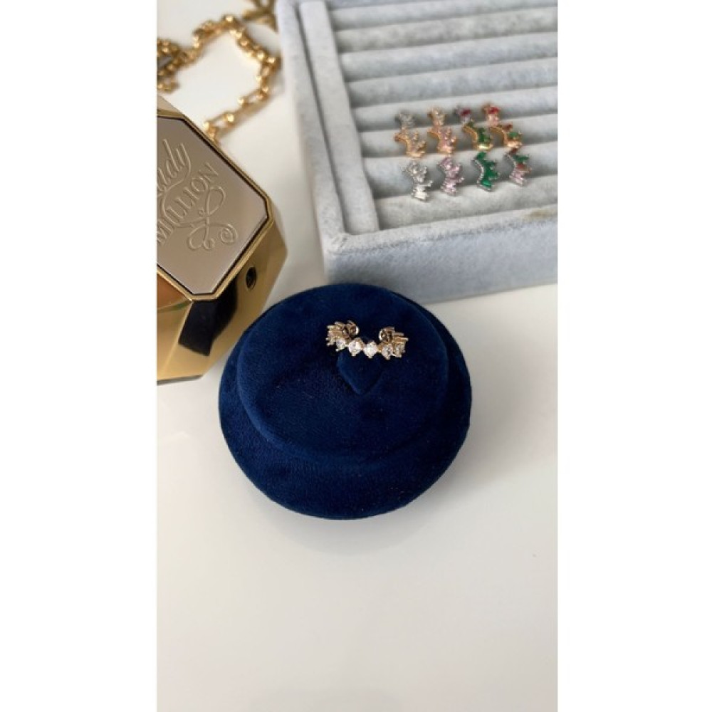 Su Perisi Takı Bijuteri Vip Seri Gold Full Zirkon Taşlı Halka Kıkırdak Küpe (Earcuff) - Sarı Bijuteri Küpe Fiyatı