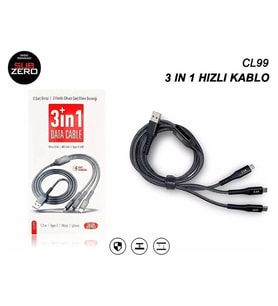 Sub Zero 3 Farklı Girişli Data Şarj Kablosu Cl99 Cep Telefonu Kablosu Fiyatı