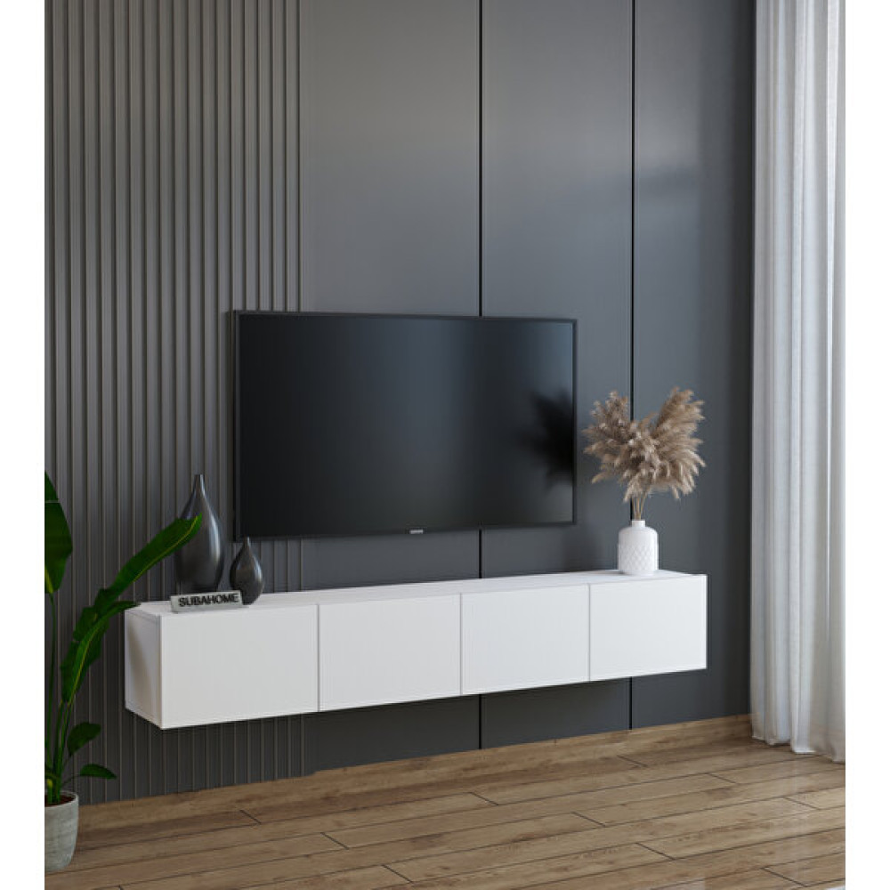 Suba Home Duvara Monte Modern Minimalist Beyaz Tv Ünitesi Mdf 160 cm Tv Ünitesi / Sehpası Fiyatı