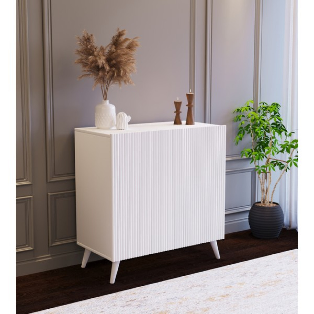 Suba Home Subahome 80 cm Beyaz Mdf Minimalist Çok Amaçlı 2 Kapaklı Konsol - Şıklığın ve Modernliğin Buluştuğu Nokta - 80x42x85 Konsol Mobilya Fiyatı