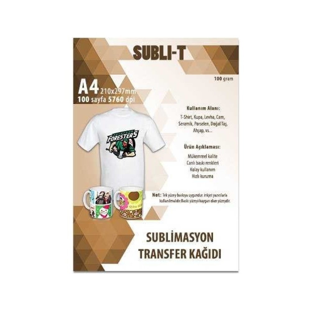 Subli-T Sublimasyon Transfer Baskı Kağıdı A4 Tekstil Fotoğraf Kağıtları & Asetatlar Fiyatı