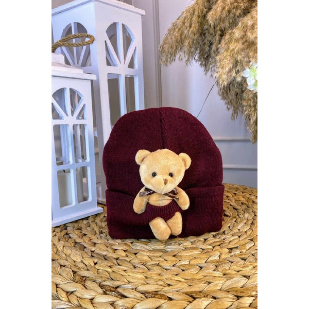 Şubu Tasarım Genç Peluş Ayıcıklı Bere Bordo SBT81 Çocuk Kulaklığı Fiyatı