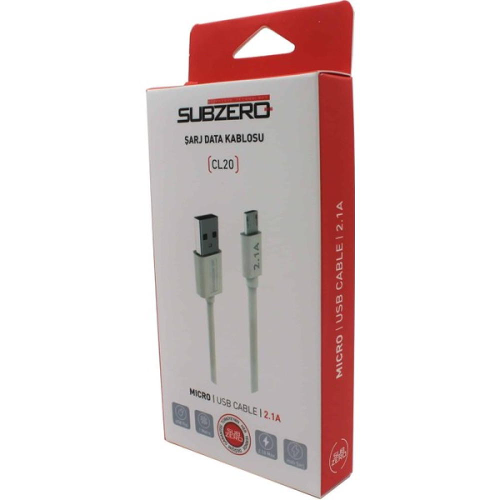 Subzero 2.1A (Micro) *hızlı* Kablo Subzero CL20 Cep Telefonu Kablosu Fiyatı