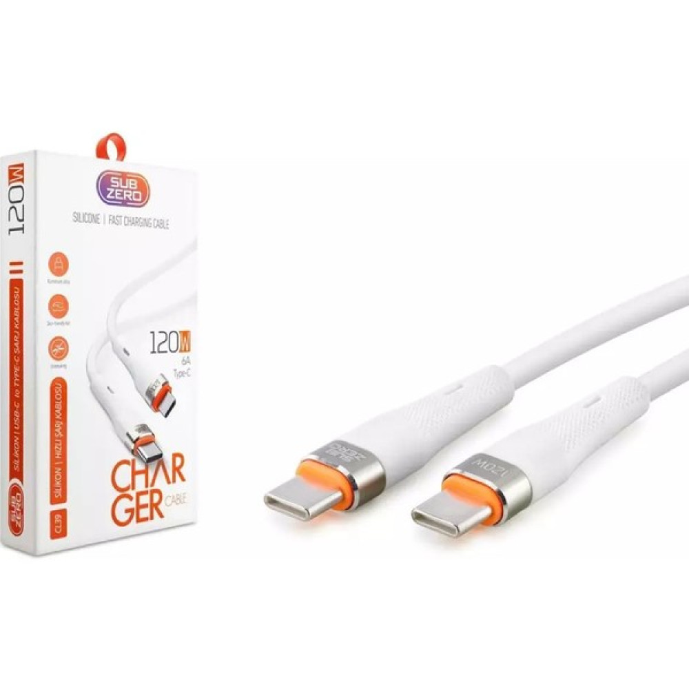 Subzero CL39 120W Pd Type-C Hızlı Şarj Data Kablosu 1mt (Saliseli) Oto Boyaları Fiyatı