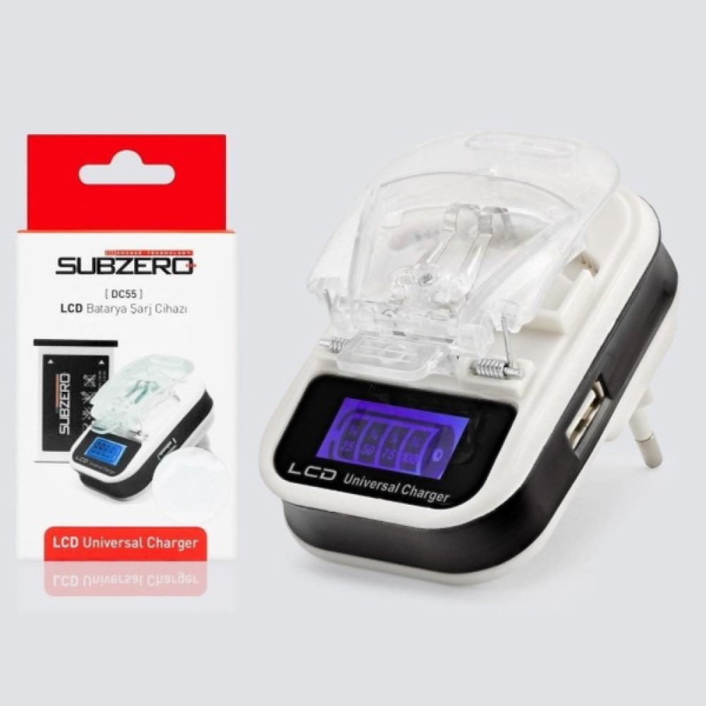 Subzero LCD Akıllı Pil Şarj Aleti Subzero DC55 - Beyaz Şarj Cihazları & Kitler Fiyatı
