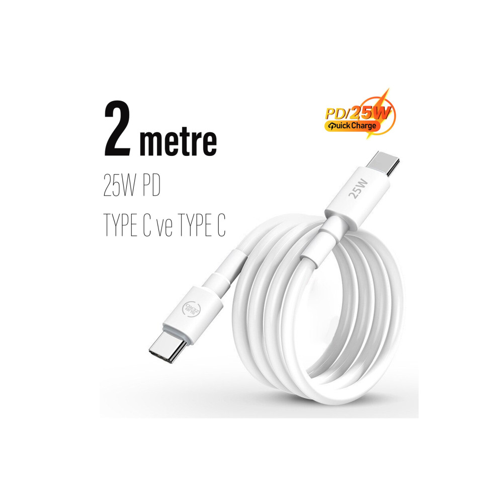 Subzero Uzun 2 Metre 25w Hızlı Type C Şarj Kablosu Çift Taraflı Type-c To Type-c 25w Pd Şarj Kablo 200cm Cep Telefonu Kablosu Fiyatı