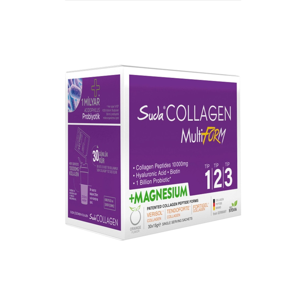 Suda Collagen Multiform Tip1 Tip2 Tip3 Kolajen & Magnezyum 15gr 30 Saşe Sağlık Fiyatı