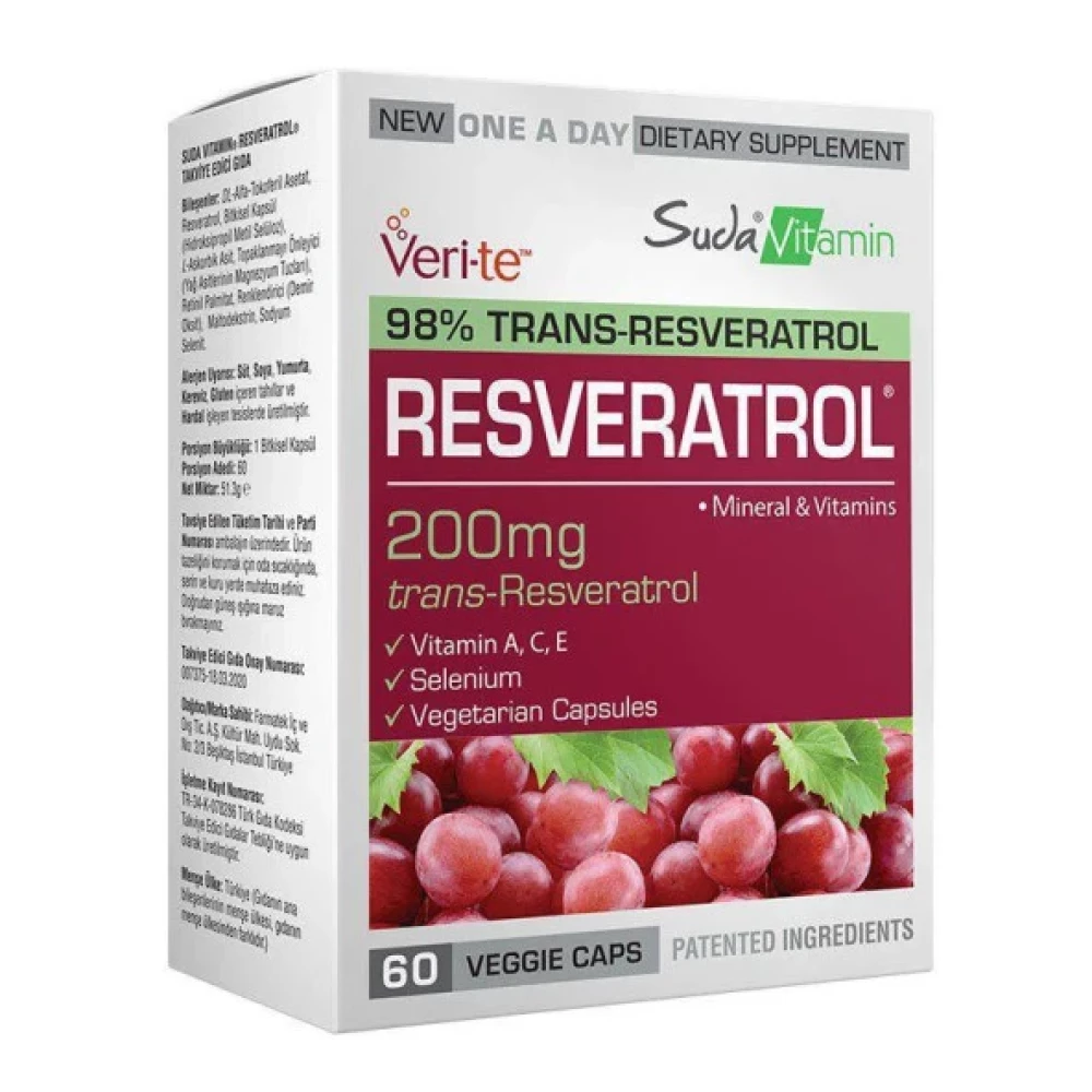 Suda Vitamin Resveratrol 60 Kapsül 8681571354765 Kişisel Bakım Gereçleri Fiyatı