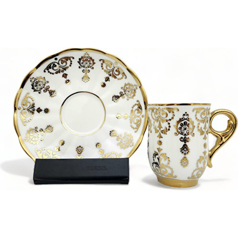Sudedi Home Aries Gold 6 Kişilik Kahve Fincanı Takımı - 90 ml - Renkli Fincan / Bardak / Kahve Takımı Fiyatı