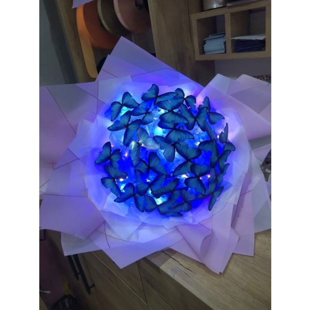Sudem Çiçek Evi LED Işıklı Kelebek Buketi - Mavi Müzik Aletleri Fiyatı