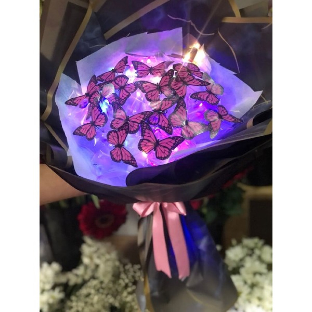 Sudem Çiçek Evi LED Işıklı Kelebek Buketi - Pembe Müzik Aletleri Fiyatı