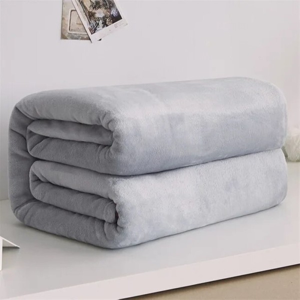 Sudo Kış Flannel Boşlukları Yataşlar 230GSM Blue Soft Warm Thin Coral Fleece Bedspread Sofa Cover Faux Fur Plaid Blanket (Yurt Dışından) - Gri Battaniye Fiyatı