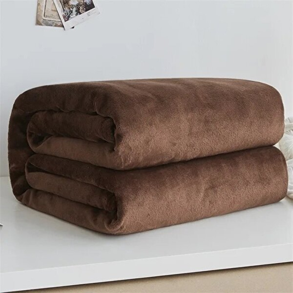 Sudo Kış Flannel Boşlukları Yataşlar 230GSM Blue Soft Warm Thin Coral Fleece Bedspread Sofa Cover Faux Fur Plaid Blanket (Yurt Dışından) - Kahverengi Battaniye Fiyatı