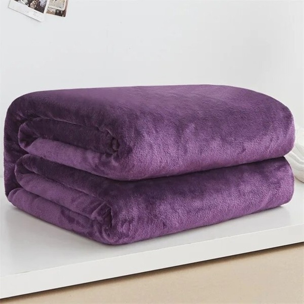 Sudo Kış Flannel Boşlukları Yataşlar 230GSM Blue Soft Warm Thin Coral Fleece Bedspread Sofa Cover Faux Fur Plaid Blanket (Yurt Dışından) - Mor Battaniye Fiyatı