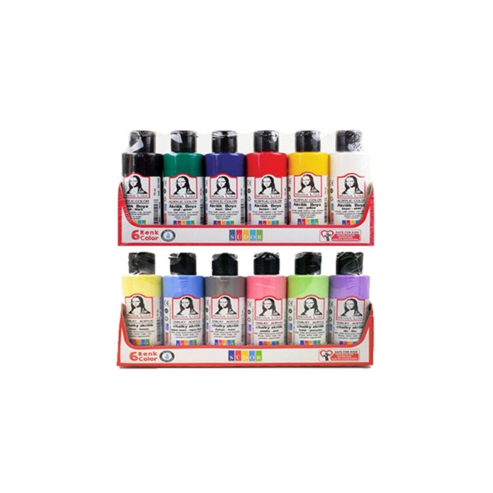 Südor Monalisa Akrilik Boya 12 Renk X 70 ml 6 Ana Renk + 6 Pastel Renk Akrilik Boya Fiyatı
