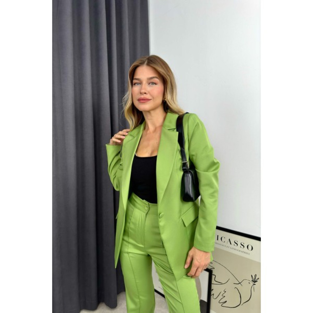 Sue Store Fıstık Yeşili Ispanyol Paça Ceket Pantolon Takım Kadın Giyim Fiyatı