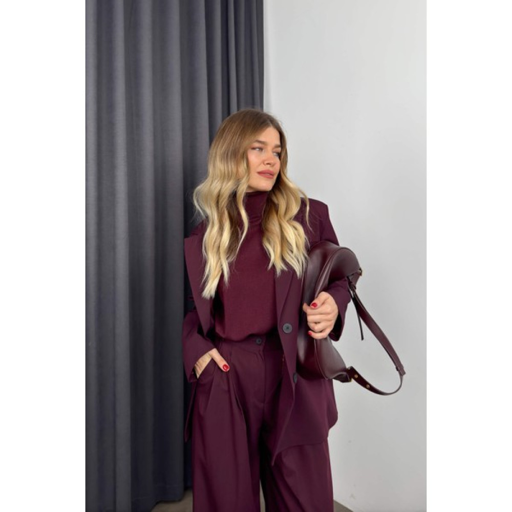 Sue Store Mürdüm Oversize Blazer Ceket Pantolon Takım Kadın Giyim Fiyatı