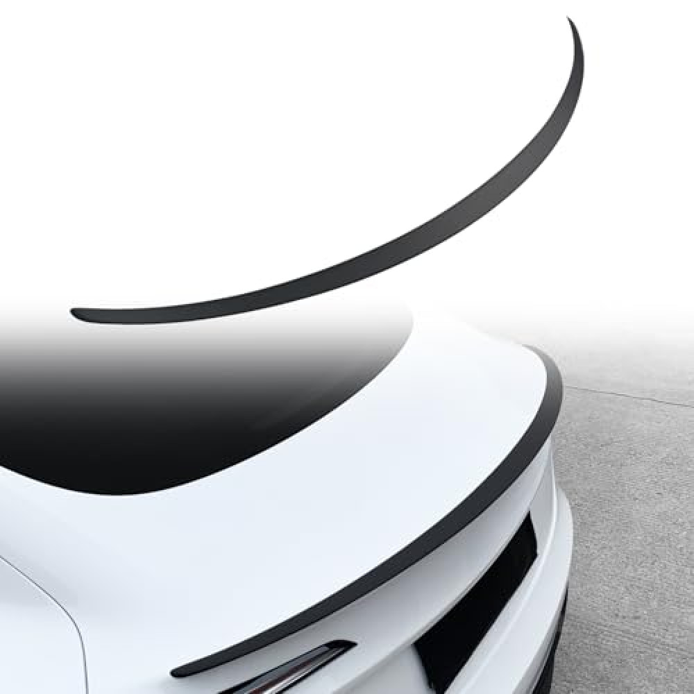 Suemoss Spoiler Fit for Tesla Model 3 2024 2025, Upgrade ABS Material Rear Spoiler Wing OEM Rear Trunk Lip, Model 3 Accessories (Matte Black)
