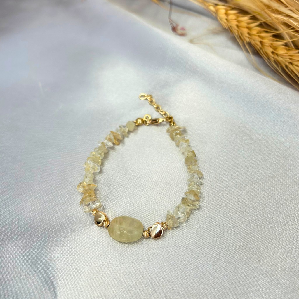 Suerte Accessories Sitrin (Para Taşı) Doğal Taş Sitrin Doğaltaş Uçlu Altın Dorika Aksesuar El Yapımı Kadın Bileklik - Renkli Diğer Fiyatı