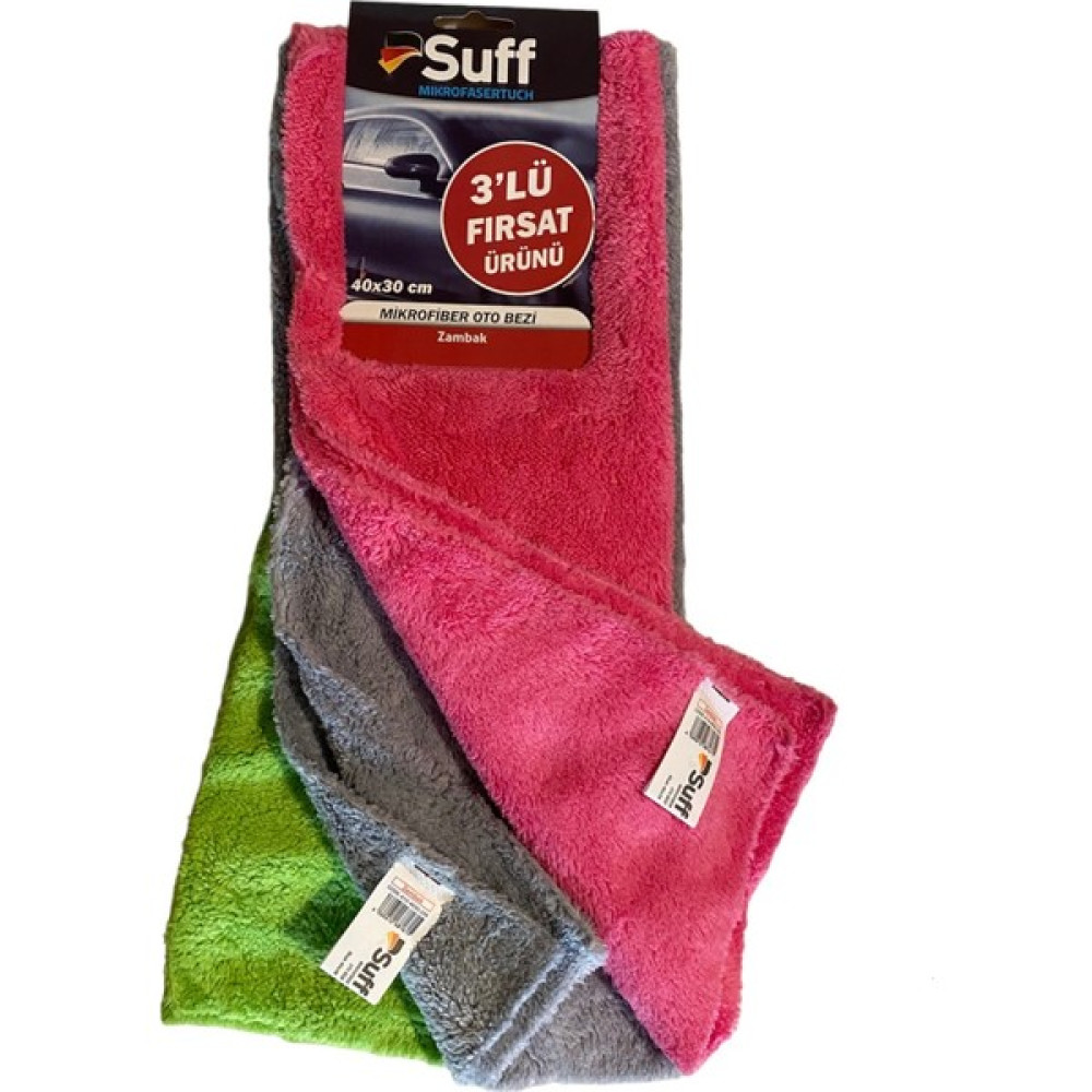 Suff 3'lü Mikrofiber Cila Bezi (Zambak) 40X30 cm Oto Bakım Bezleri Fiyatı