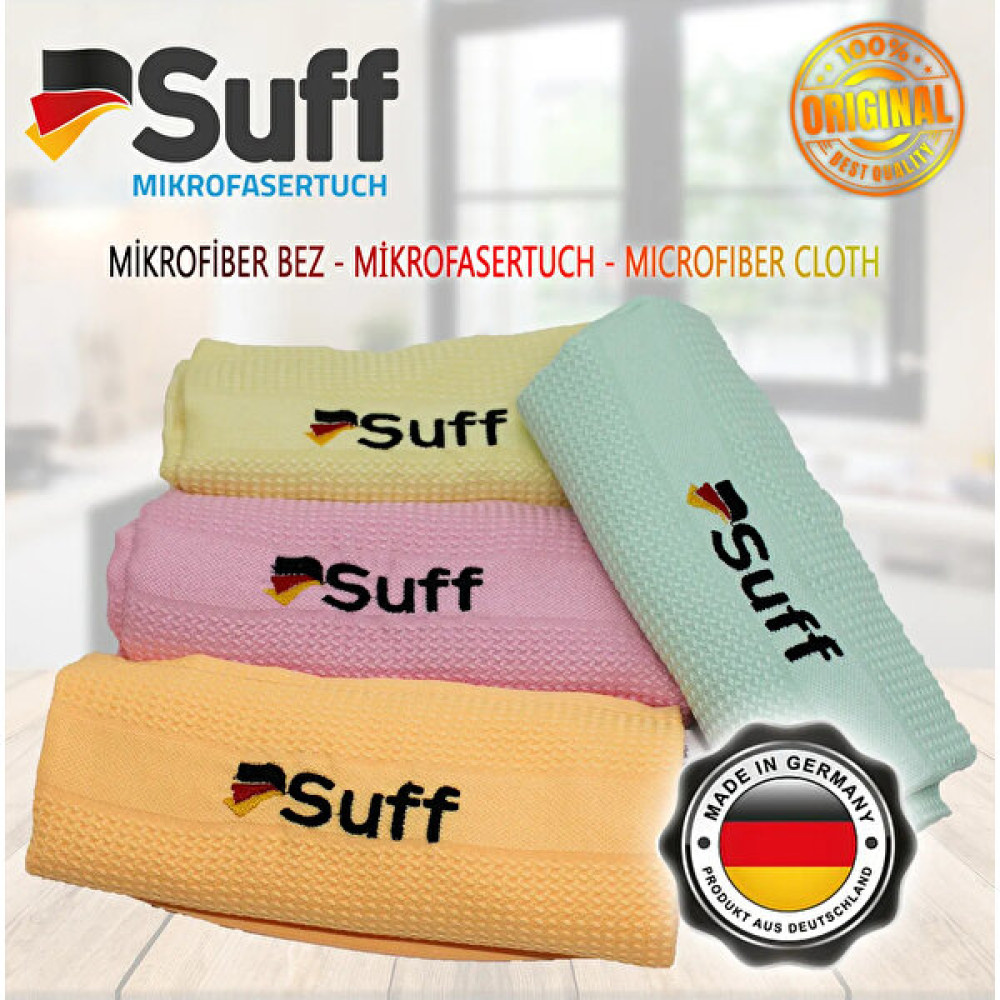Suff Sihirli Mikrofiber Temizlik Bezi 4ADET | Çamaşır Suyuna Dayanıklı | Orjinal Almaya Üretim | Temizlik Malzemeleri Fiyatı