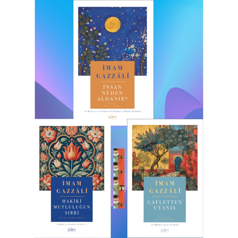 Sufi Kitap TİMAŞ YAYIN GURUBU İmam Gazzâlî'nin İnsan Neden Aldanır?, Hakiki Mutluluğun Sırrı, Gafletten Uyanış Seti Din Kitapları Fiyatı