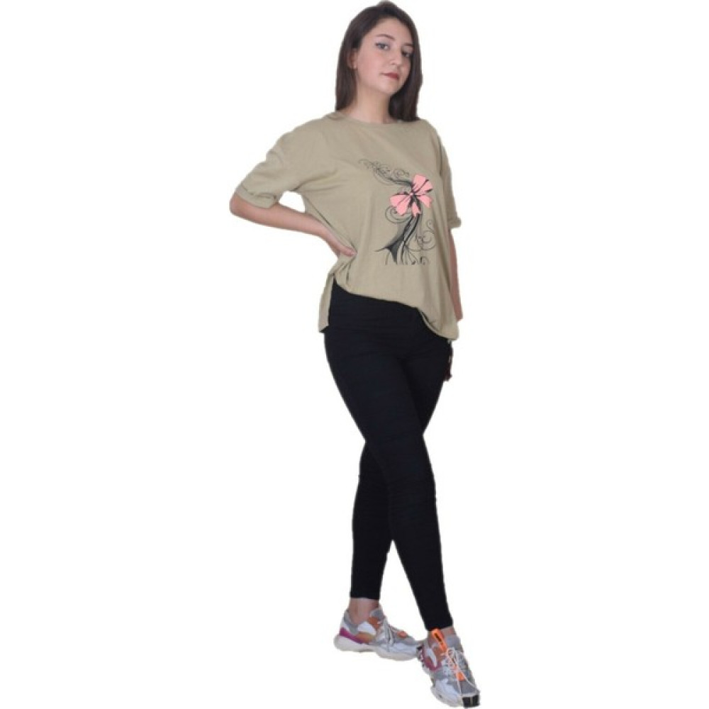 Sufyy %100 Pamuk Hardal Sarısı T-Shirt Bayan T-shirt Fiyatı