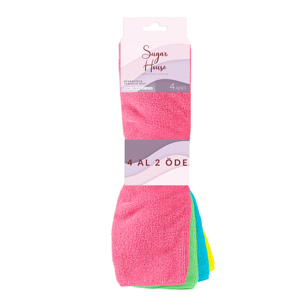 Sugar House Mikrofiber Temizlik Bezi 4'Lü Temizlik Malzemeleri Fiyatı