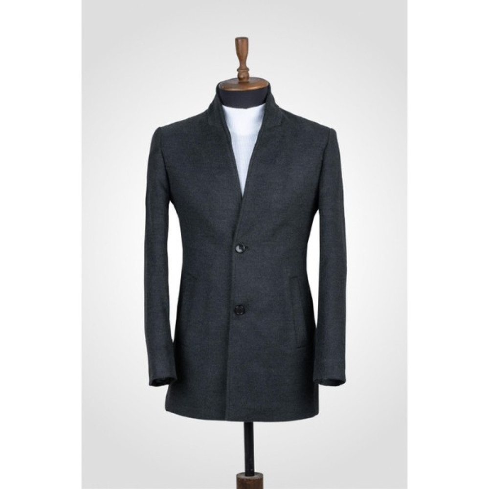 Suitmen Dik Yaka Kaşe Kaban Füme Erkek Mont Fiyatı