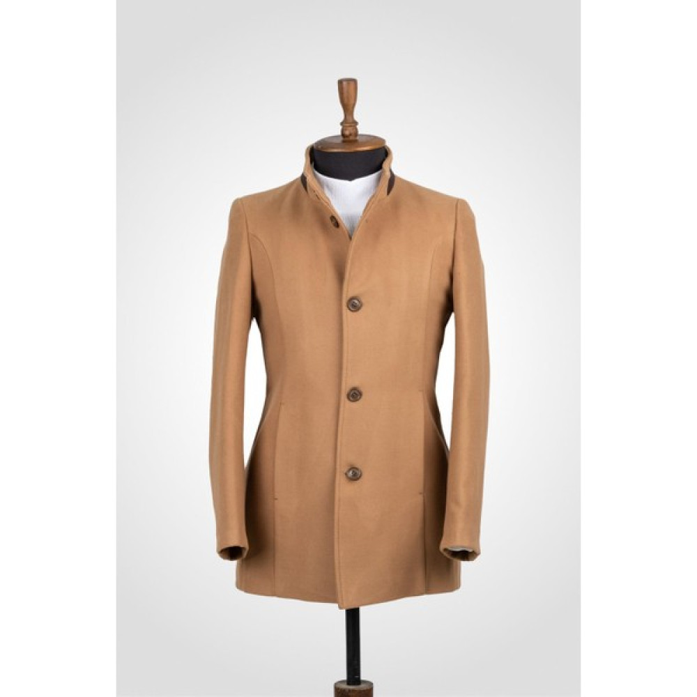 Suitmen Hakim Yaka Kaşe Kaban A.Camel Erkek Mont Fiyatı
