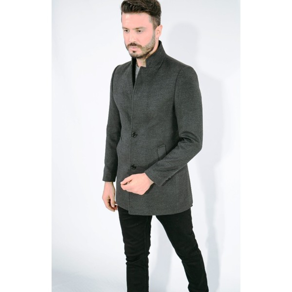 Suitmen Hakim Yaka Kaşe Kaban Füme Erkek Mont Fiyatı