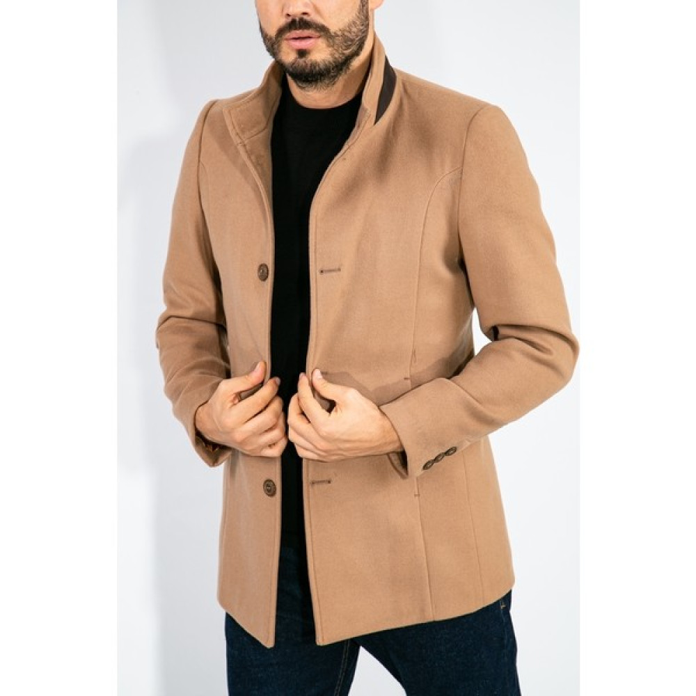 Suitmen Hakim Yaka Kaşe Kaban K.Camel Erkek Mont Fiyatı
