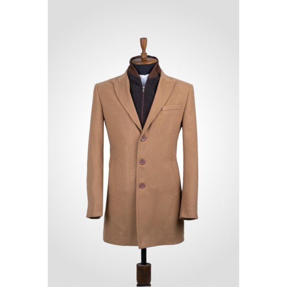 Suitmen Kapitoneli Kaşe Kaban K.Camel Erkek Mont Fiyatı